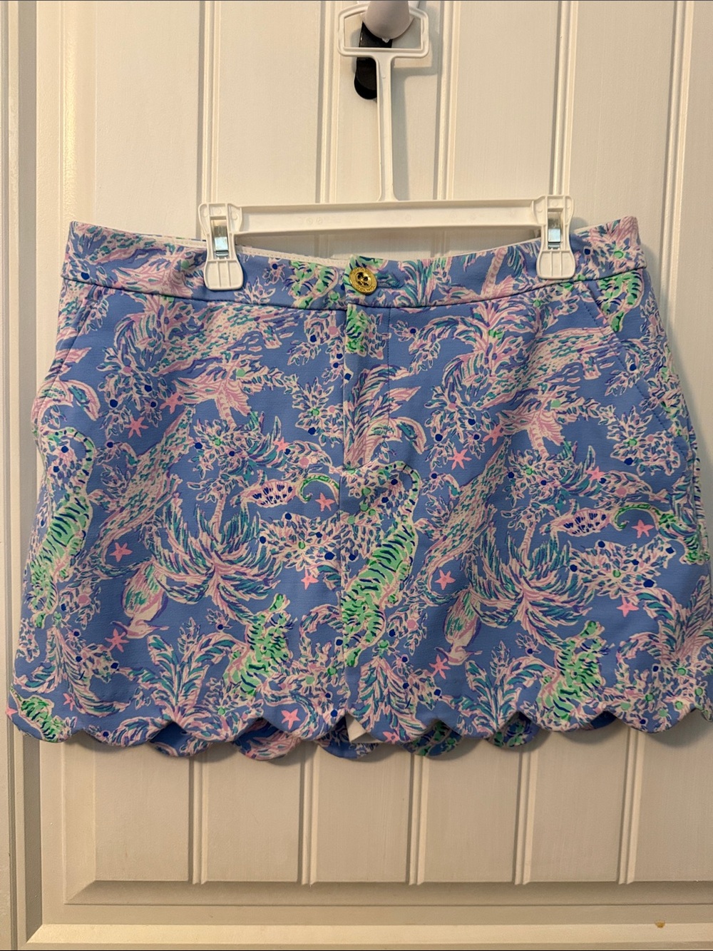 Lilly Pulitzer Colette Knot Skort Skirt Shorts Blue Peri The Turtle size 2